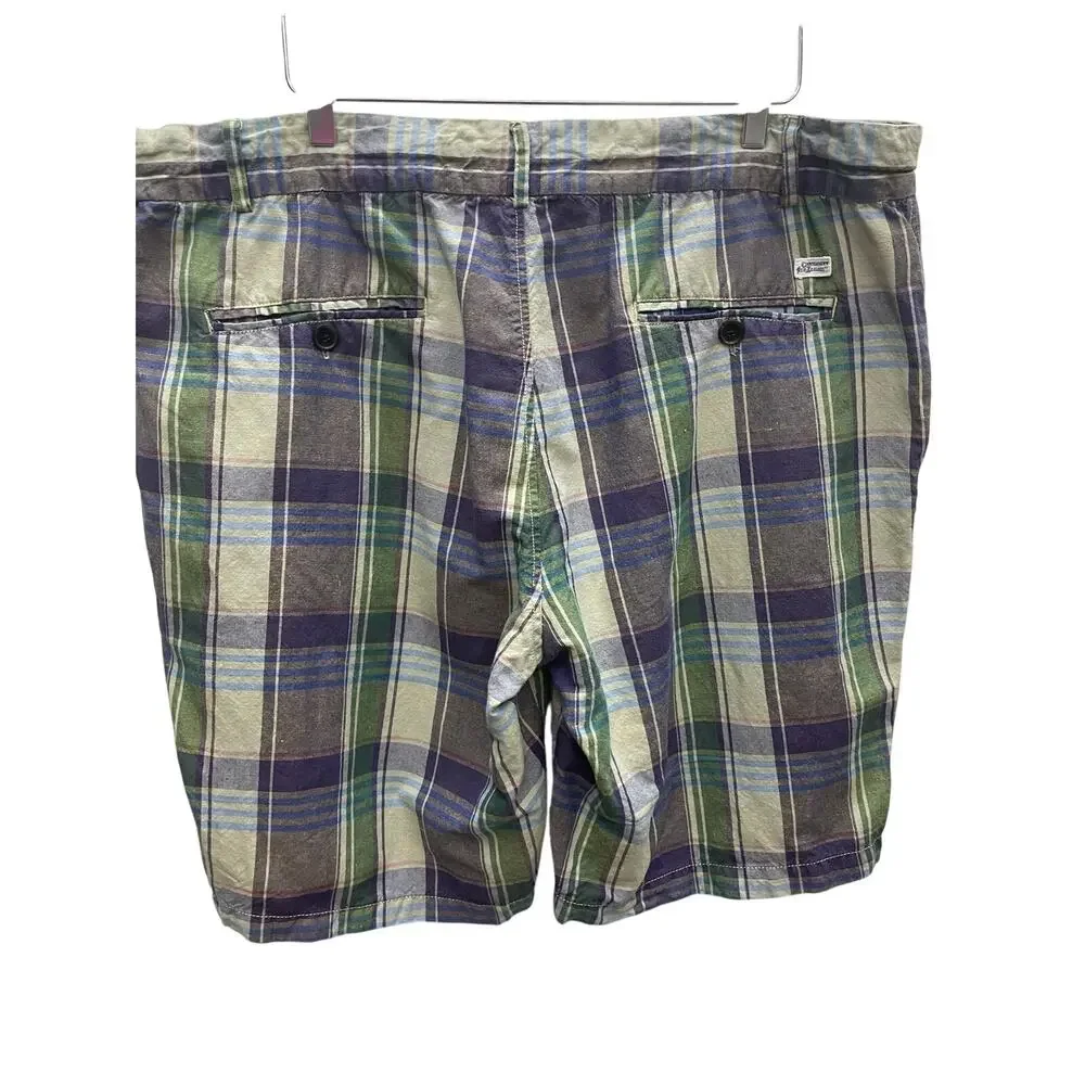 Canterbury of New Zealand Linen Blend Plaid Shorts Men’s Size 42